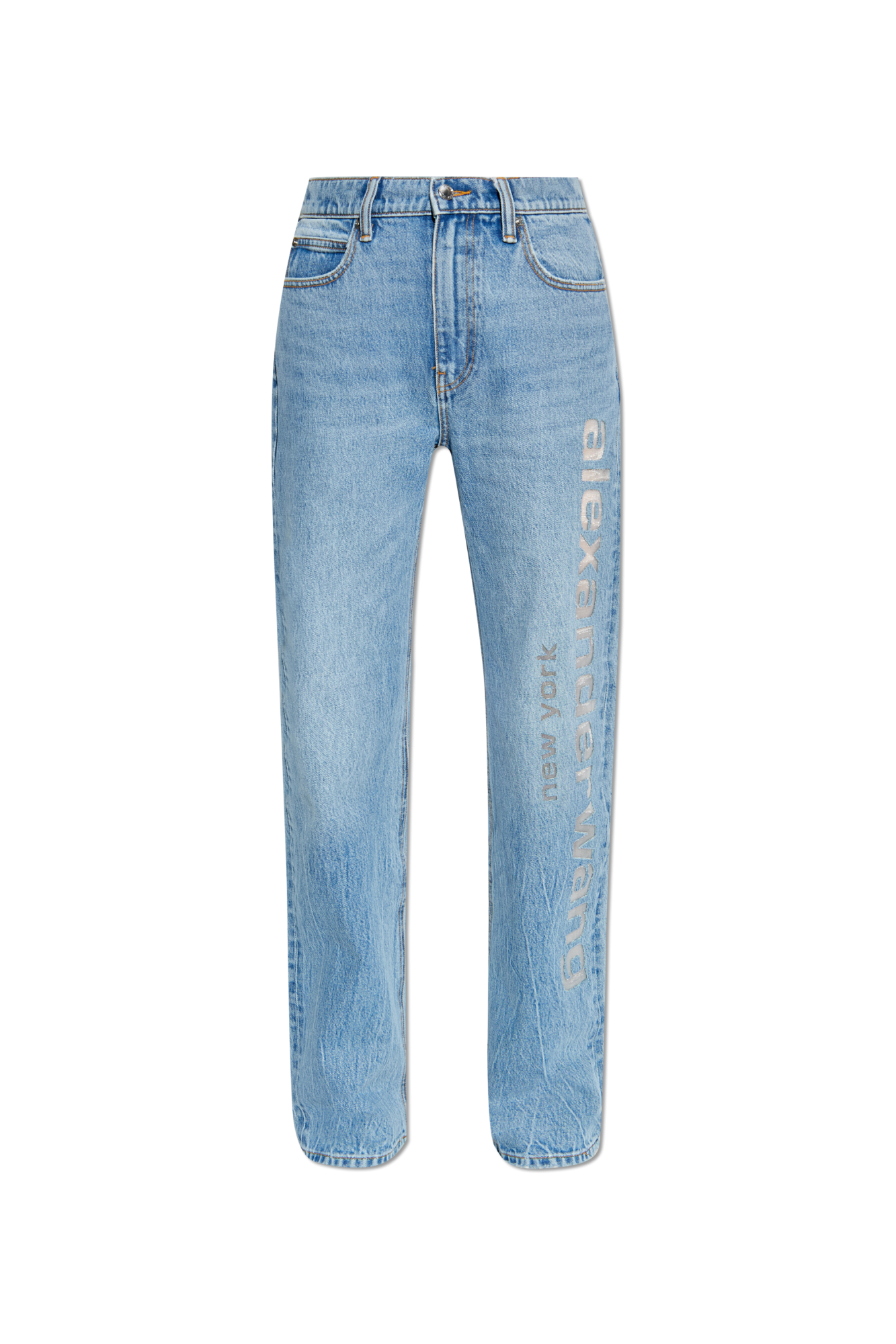 Niebieski Jeansy z efektem `vintage Alexander Wang - Vitkac